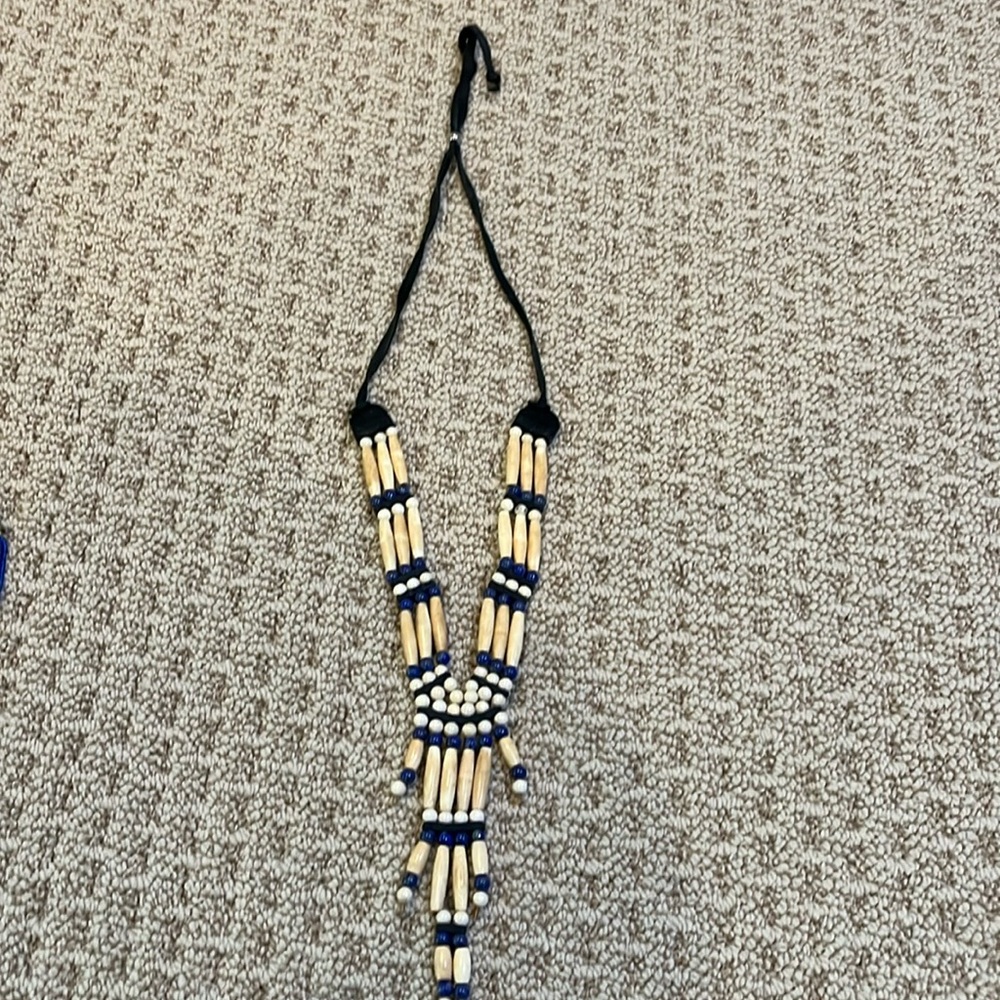 Wood beaded necklace